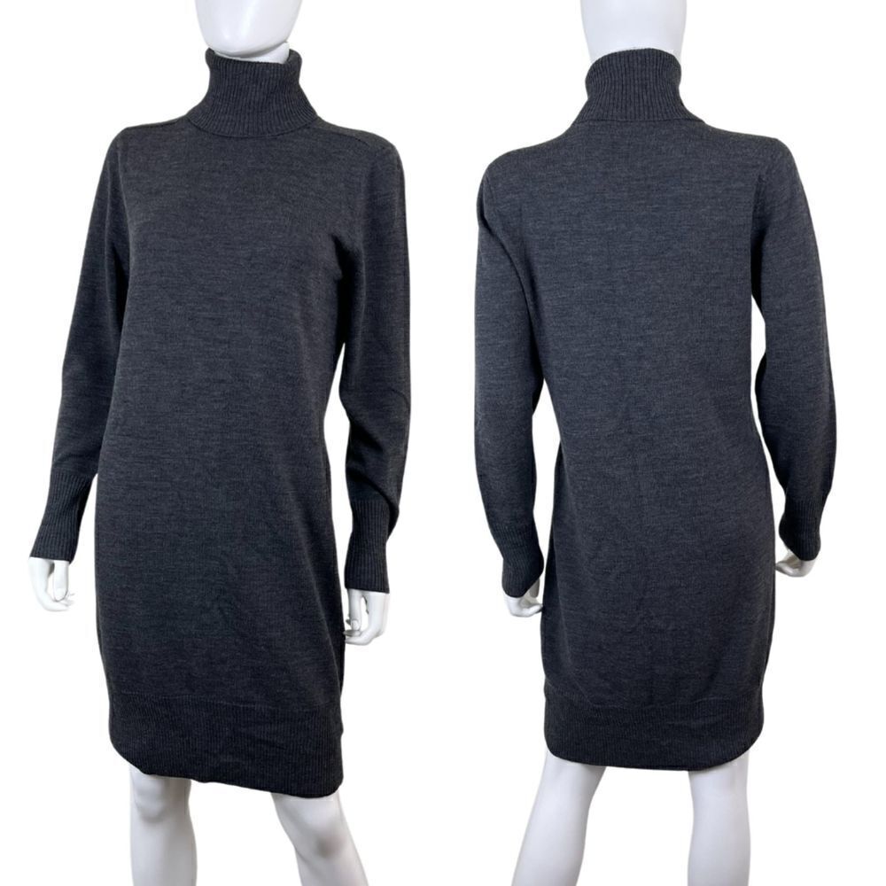 Witchery Women Size L Gray Wool Turtleneck Pullover Sweater NEW Dress Minimalist